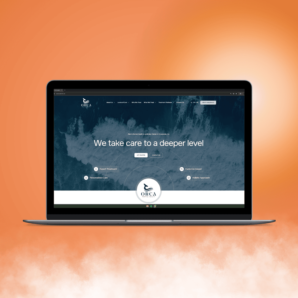 Orange Bright Gradient Laptop Mockup Instagram Post
